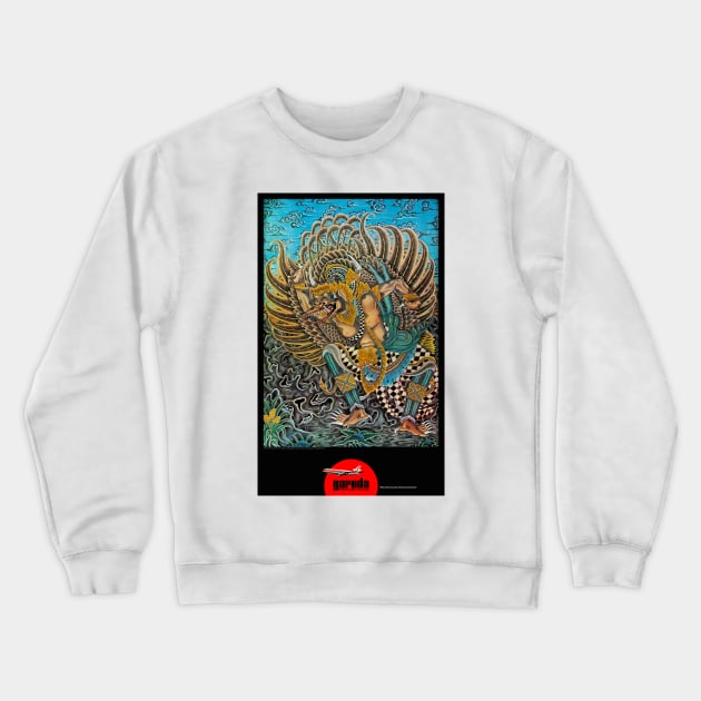 Vintage Travel Poster Indonesia Airlines Crewneck Sweatshirt by vintagetreasure